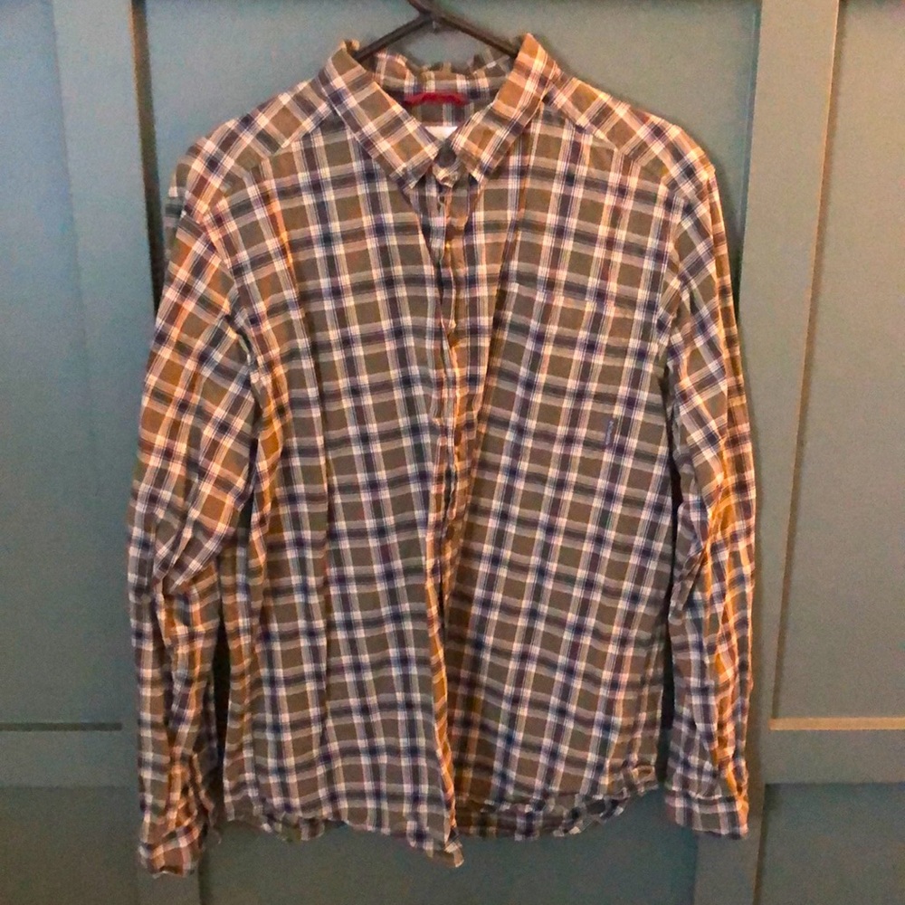 Medium plaid green Columbia casual button down